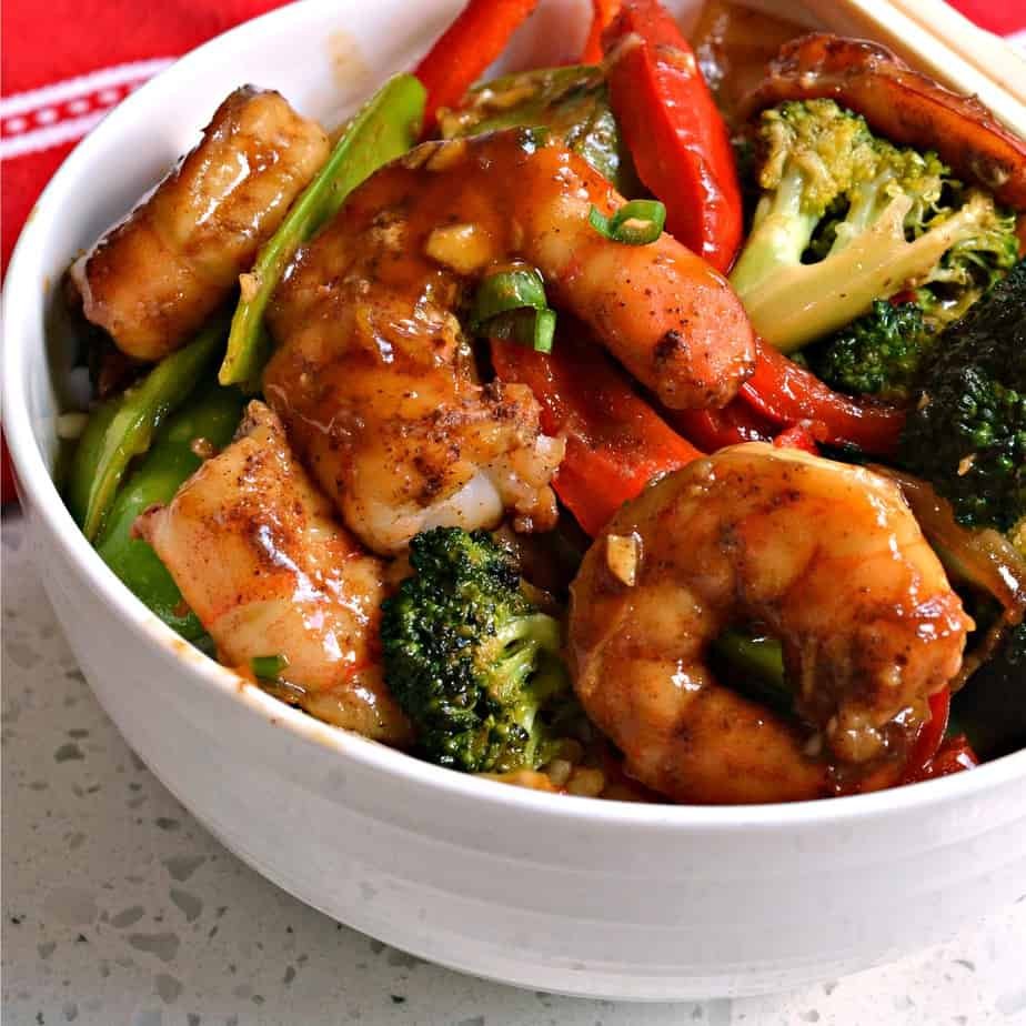 Shrimp brocolli pepper masala