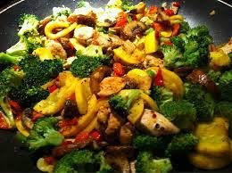 Goat broccoli pepper masala